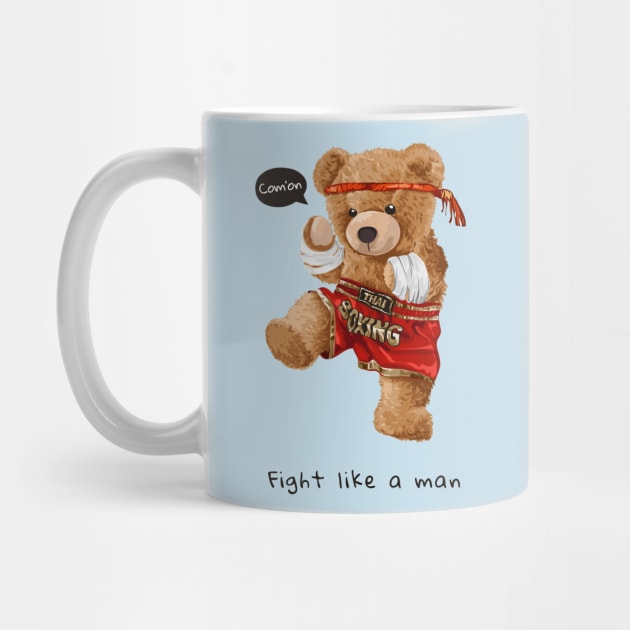 Funny bear boxing cartoon by Mako Design 